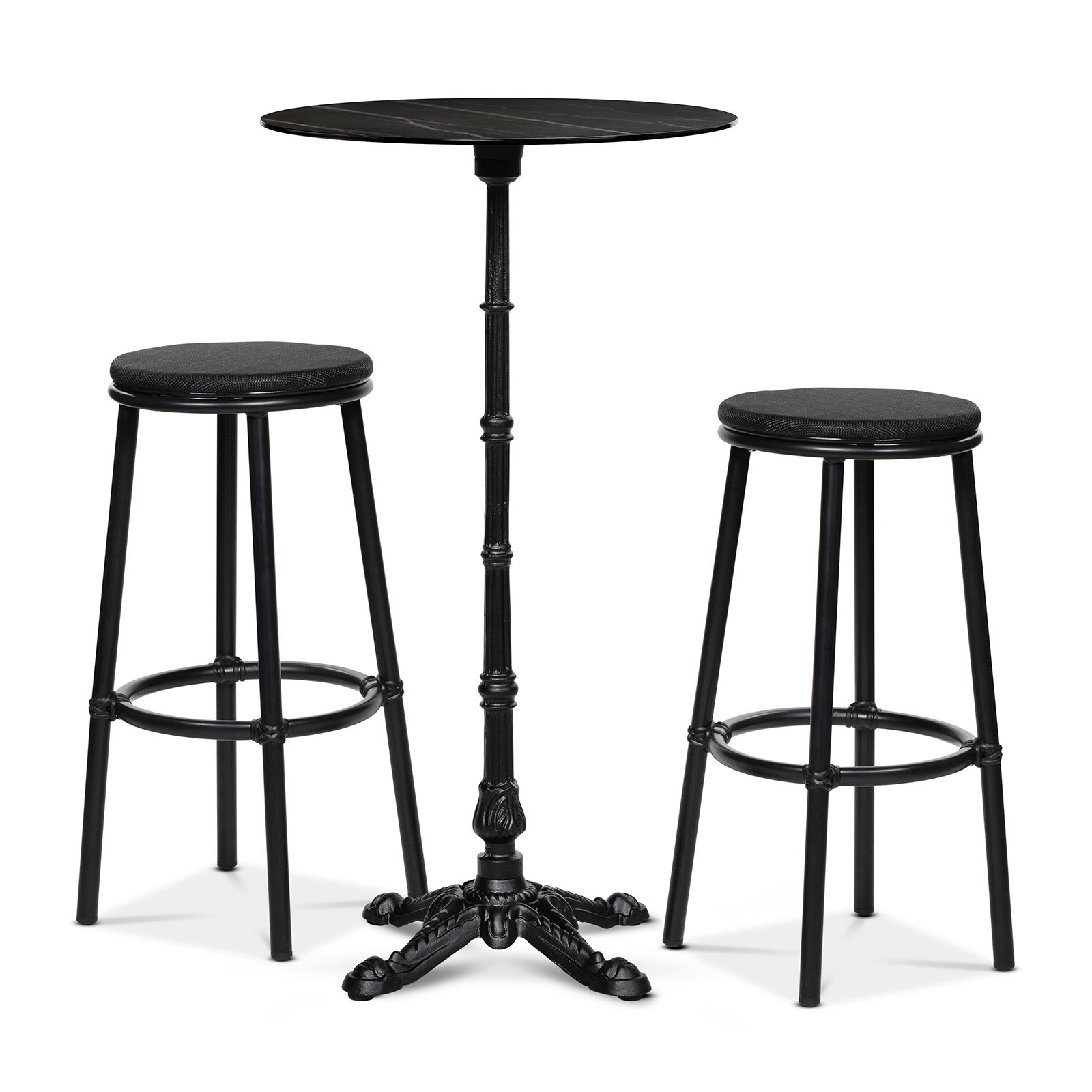 Bar stool, black, Texteline