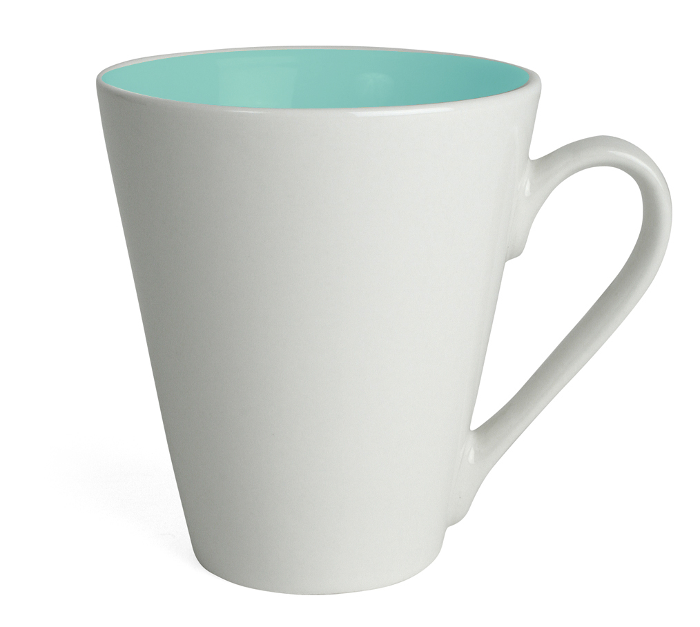 Mugg Attila, vit/turkos 20cl